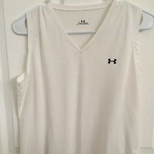 Under Armour sleeveless white shirt